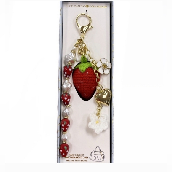 eye candy Accessories - 🍓 🔹️EYE CANDY🔹️ Beautiful Strawberry and Heart Keychain Bag Charm